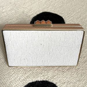 Rachel Roy White Sequin Clutch